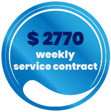 Special offer for weekly residential pool service contract.